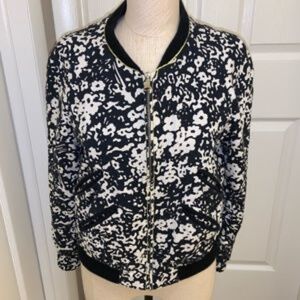 Zara Floral Printed Bomber Jacket Size Medium